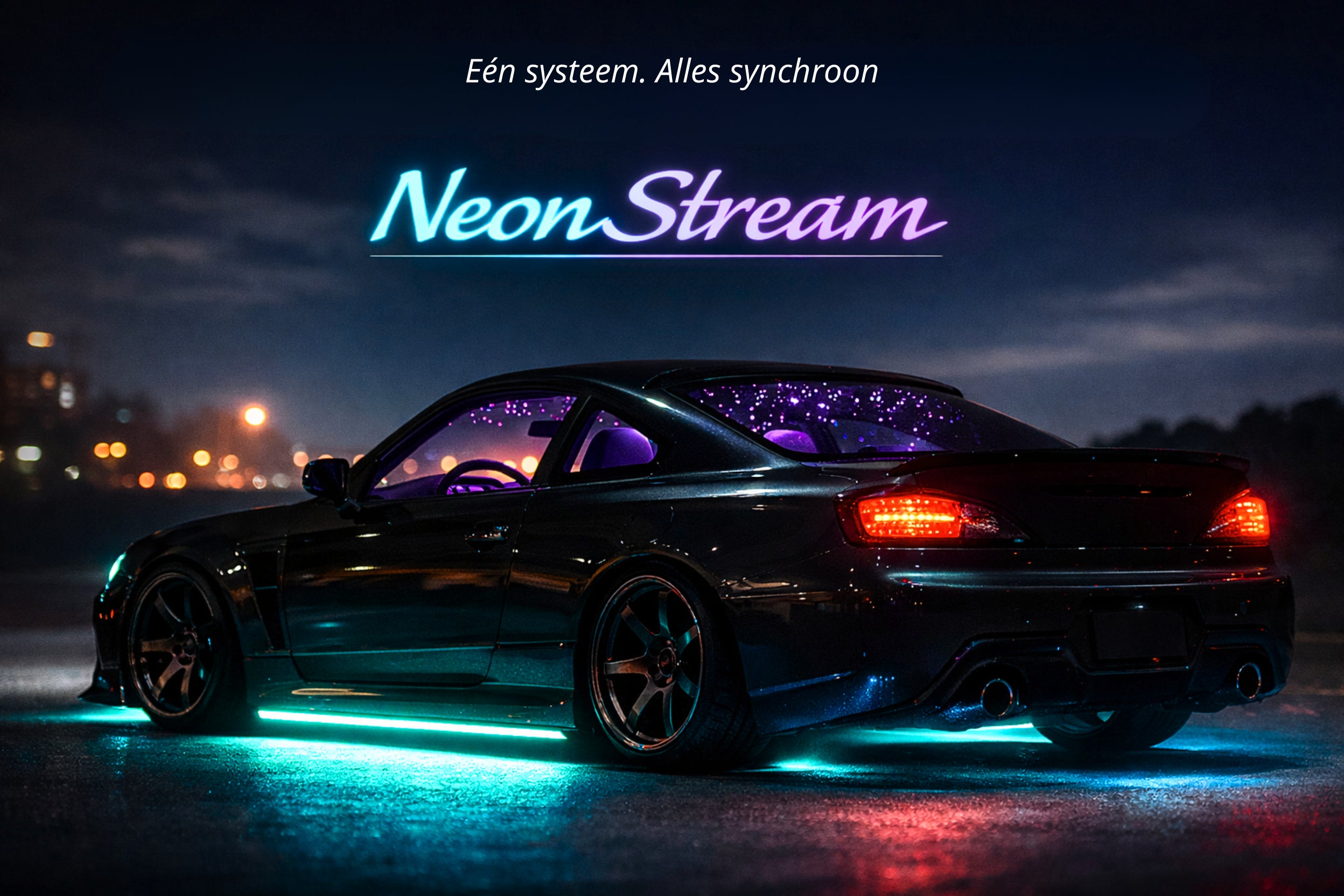 Car with underglow and starliner